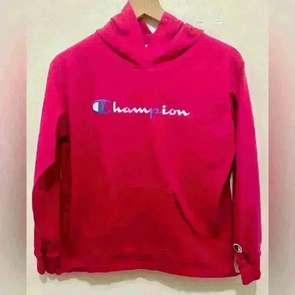 Champion Tops - Champion Middleweight Jersey Pullover Hoodie, Women’s Size Small, Fuchsia